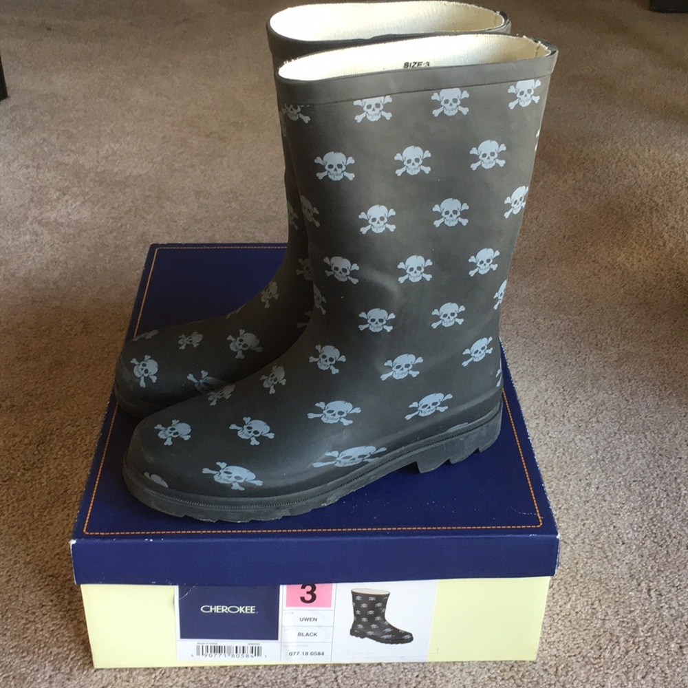 🖤☠️Children’s Black Cherokee Rain Boots - Picture 10 of 10